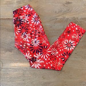 LuLaRoe Leggings Red/ American Spirit